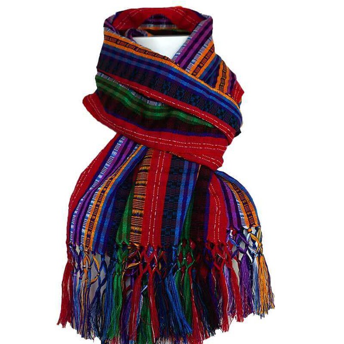 Rainbow Multicolour Scarf - Beautiful & Fairtrade Shawl from Quetzal Artisan