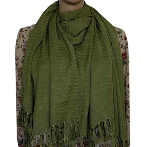 Shawl Green Olive - Natural Dyes - Ecofriendly and Fairtrade from Quetzal Artisan