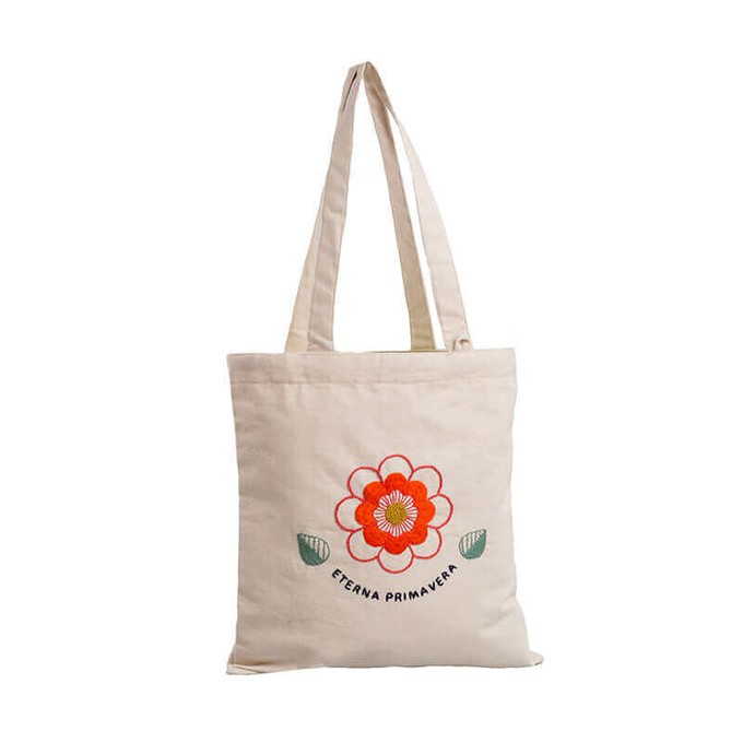 Eco Tote Bag Primavera - Ecru Cotton - Ecofriendly and Fair from Quetzal Artisan