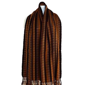 Scarf with Fringes Terracotta - Handwoven - Beautiful & Fair from Quetzal Artisan