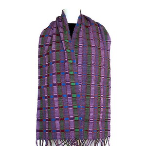 Scarf Purple Green - Natural Dyes - Beautiful and Fairtrade from Quetzal Artisan