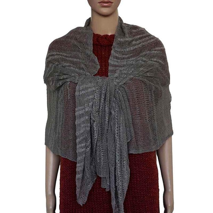 Shawl Pebbles Grey - Pima Cotton and Bamboo - Lightweight from Quetzal Artisan