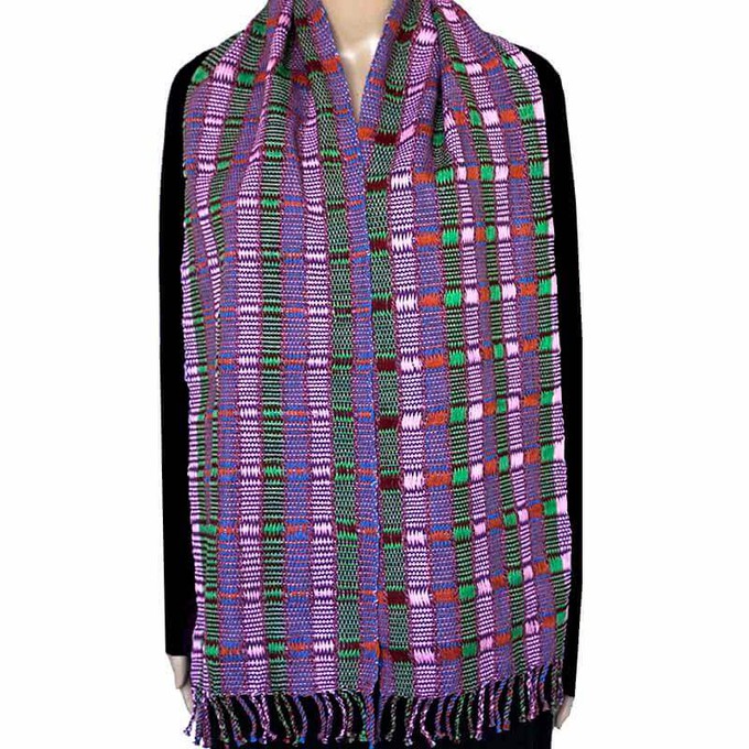 Scarf Purple Green - Natural Dyes - Beautiful and Fairtrade from Quetzal Artisan