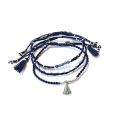 Bracelet Navy Blue - 3 strands - Handmade - Beautiful & Fair via Quetzal Artisan