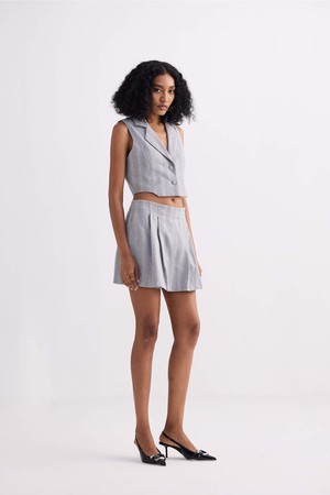 Cotton Tweed Skort in Grey from Reistor