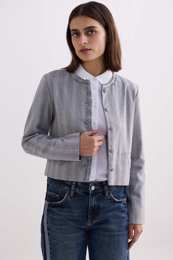 Lady Jacket in Grey Cotton Tweed from Reistor