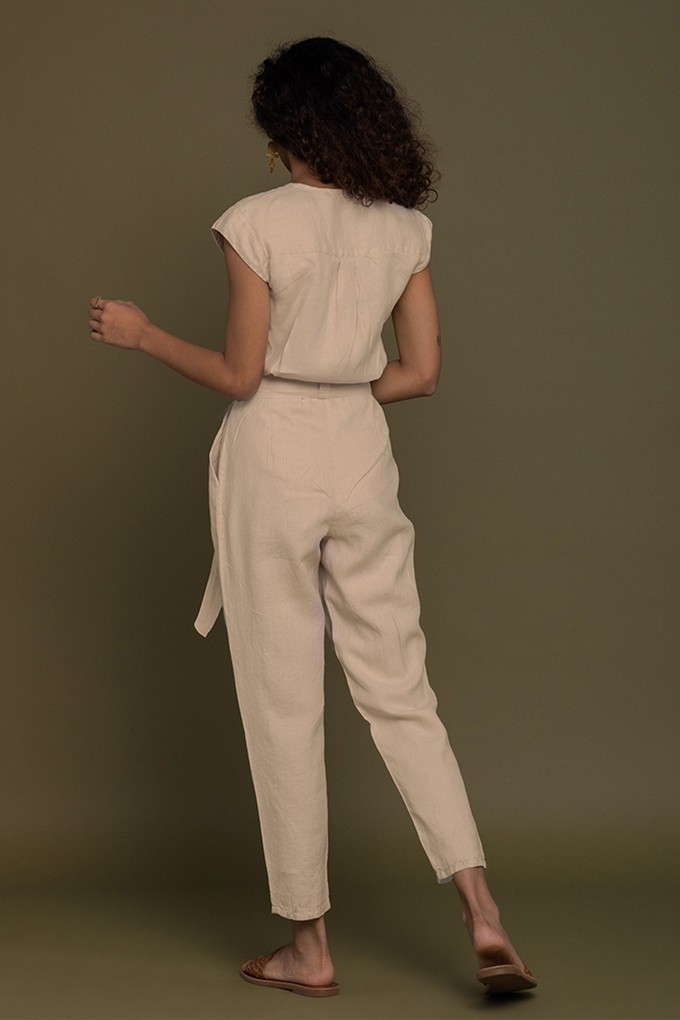 Evening Chai Jumpsuit in Sand Beige from Reistor