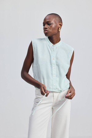 Button-down Shirt with Waist Drawstring in Stripes from Reistor