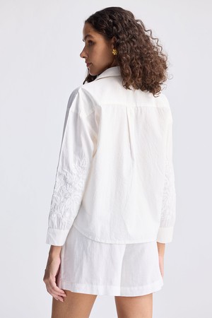 Embroidered Button-up Shirt in White from Reistor