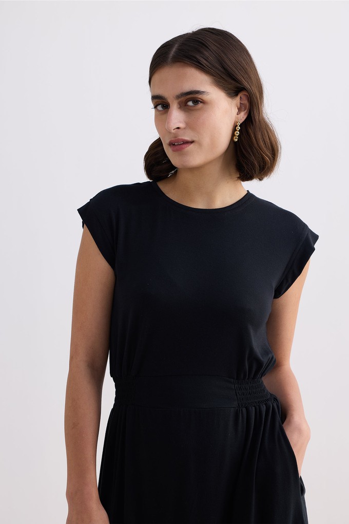 Short Dress With Smocking Side Detail in Black from Reistor