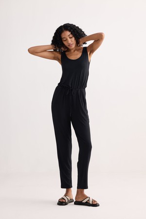 Relaxed Drawstring Jumpsuit in Black from Reistor