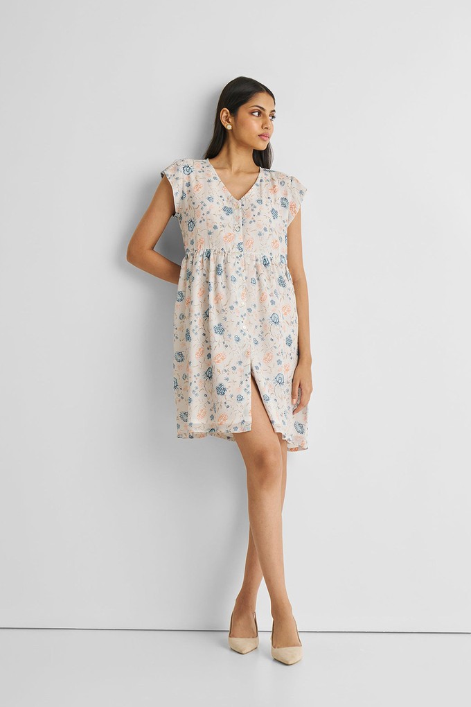 Cap Sleeved Short Dress in Florals from Reistor