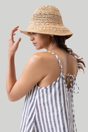 Short Tent Dress in Linen Stripes from Reistor