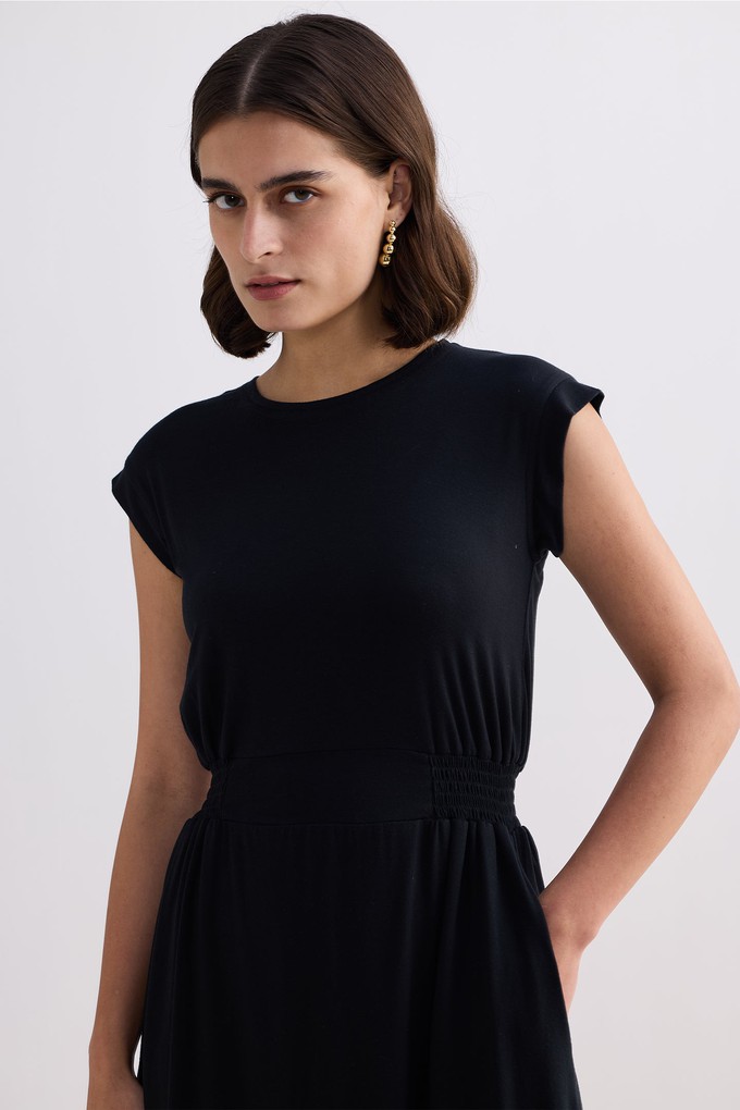 Short Dress With Smocking Side Detail in Black from Reistor