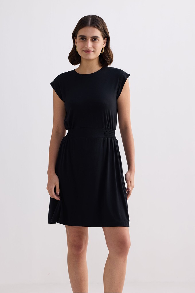 Short Dress With Smocking Side Detail in Black from Reistor