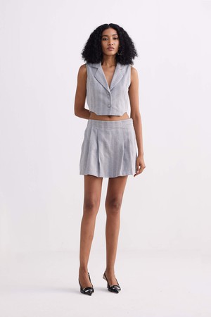 Cotton Tweed Skort in Grey from Reistor