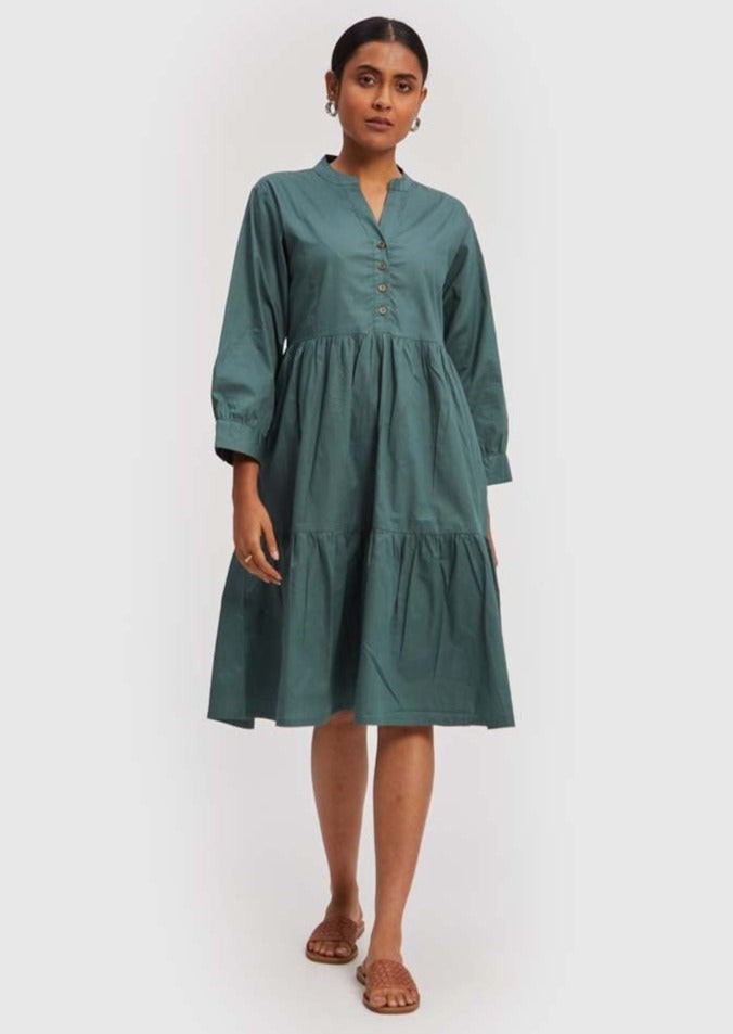 Ruched Green Midi Dress from Reistor