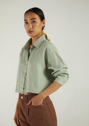 Crop it Like its Hot Shirt in Light Olive from Reistor