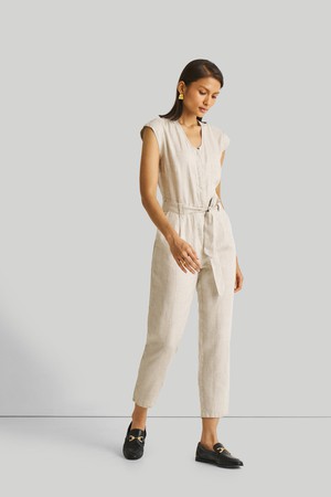 Evening Chai Jumpsuit in Light Beige from Reistor