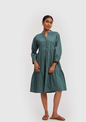 Ruched Green Midi Dress from Reistor