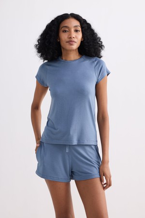 Essential Short Sleeve Tee Set in Blue from Reistor