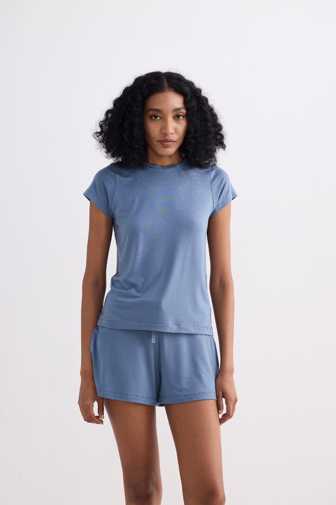 Essential Short Sleeve Tee Set in Blue from Reistor