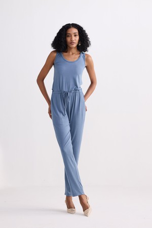 Relaxed Drawstring Jumpsuit in Blue from Reistor