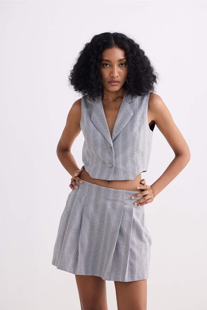 Cotton Tweed Skort in Grey from Reistor