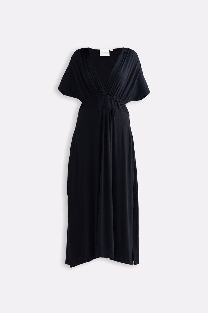 Flowy A-Line Maxi Dress with Side Slits in Black from Reistor