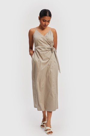 Strappy Wrap Dress in Ecru from Reistor