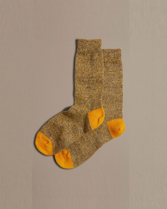 Fine Merino Wool Socks | Dark Yellow Marl from ROVE