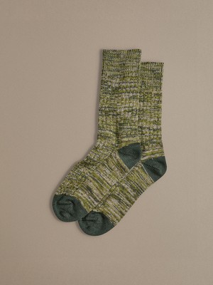 Chunky Wool Boot Socks | Marbled Green from ROVE