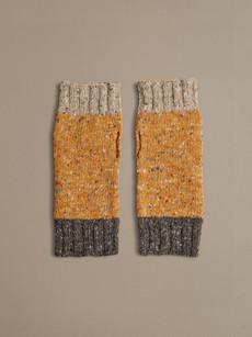 Donegal Wool Wrist Warmers | Yellow Confetti via ROVE