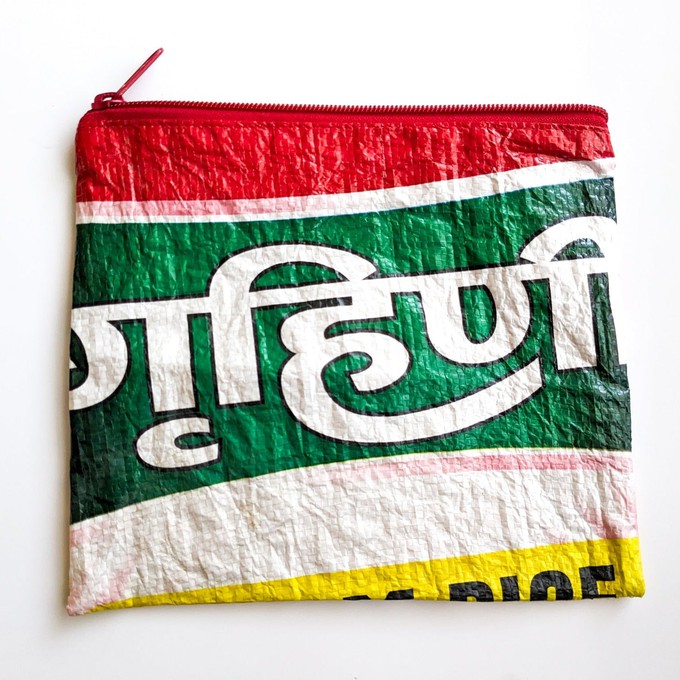 Recycled rice bag pouch, fair trade from Shakti.ism