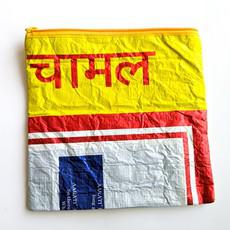 Recycled rice bag pouch, fair trade via Shakti.ism