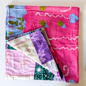 Reversible sari patchwork throw blanket from Shakti.ism