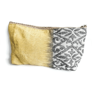 Flat bottom upcycled sari pouch from Shakti.ism