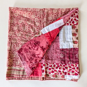 Reversible sari patchwork throw blanket from Shakti.ism