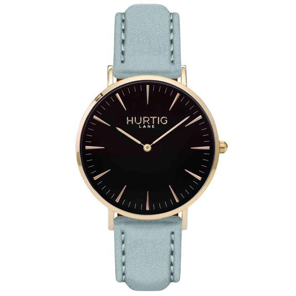 Hymnal Watch Vegan Suede Gold, Black & Duck Egg from Shop Like You Give a Damn