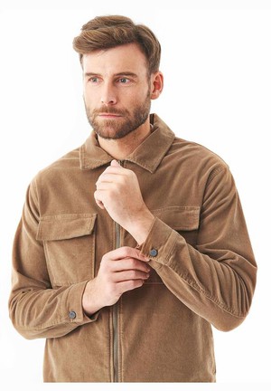 Overshirt Corduroy Full Zip Cord Camel Brown from Shop Like You Give a Damn