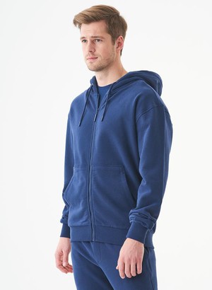 Unisex Zip-Up Hoodie Junda Navy from Shop Like You Give a Damn