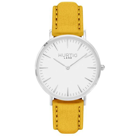 Ladies Watch Hymnal Silver, White & Mustard from Shop Like You Give a Damn