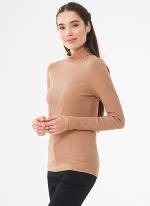 Turtleneck Light Brown from Shop Like You Give a Damn