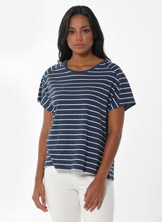 Striped T-Shirt Navy Off White via Shop Like You Give a Damn