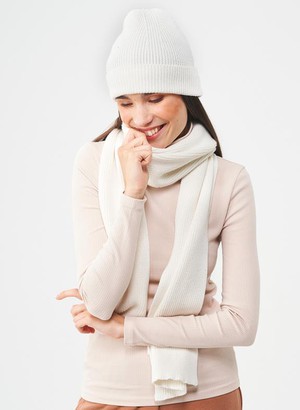 Unisex Knitted Scarf White from Shop Like You Give a Damn