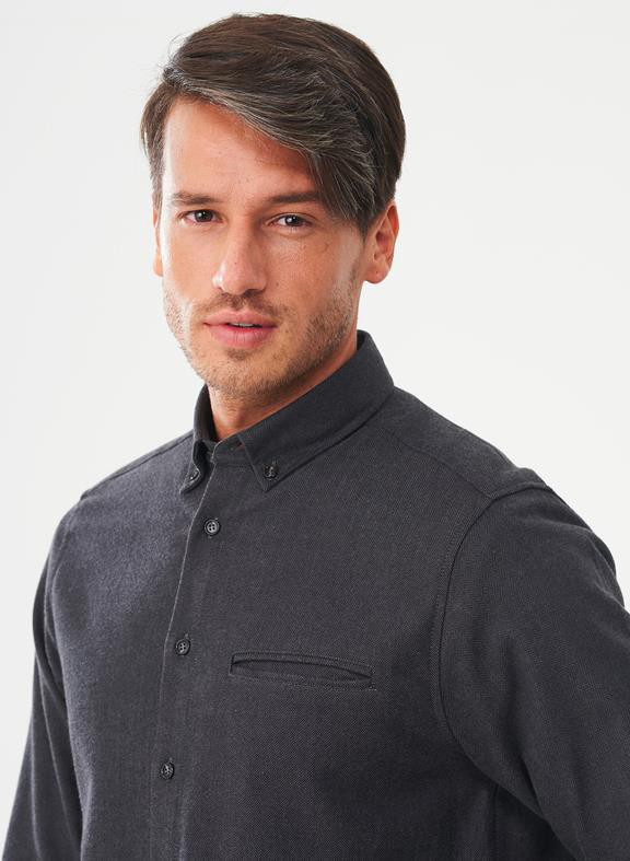 Herringbone Shirt Black from Shop Like You Give a Damn