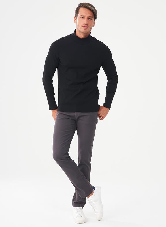 Ribbed Long Sleeve Turtleneck Shirt Black from Shop Like You Give a Damn