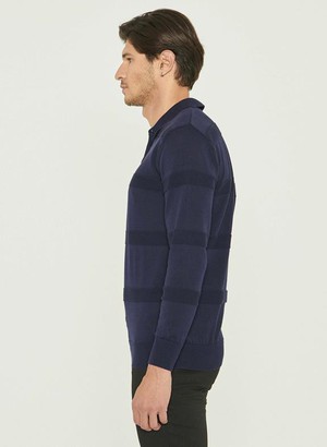 Polo Long Sleeves Organic Cotton Navy from Shop Like You Give a Damn