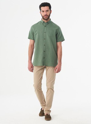 Shirt Linen Blend Green from Shop Like You Give a Damn