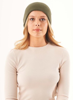 Unisex Beanie Organic Cotton Military Olive from Shop Like You Give a Damn